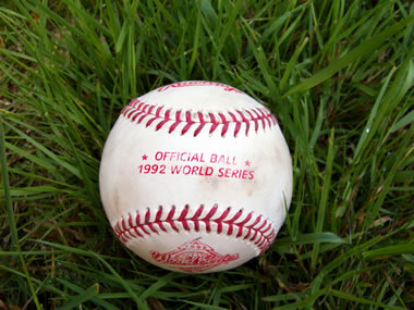 My 1992 World Series Game Ball